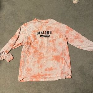 long sleeve oversized tie dye “malibu” shirt
